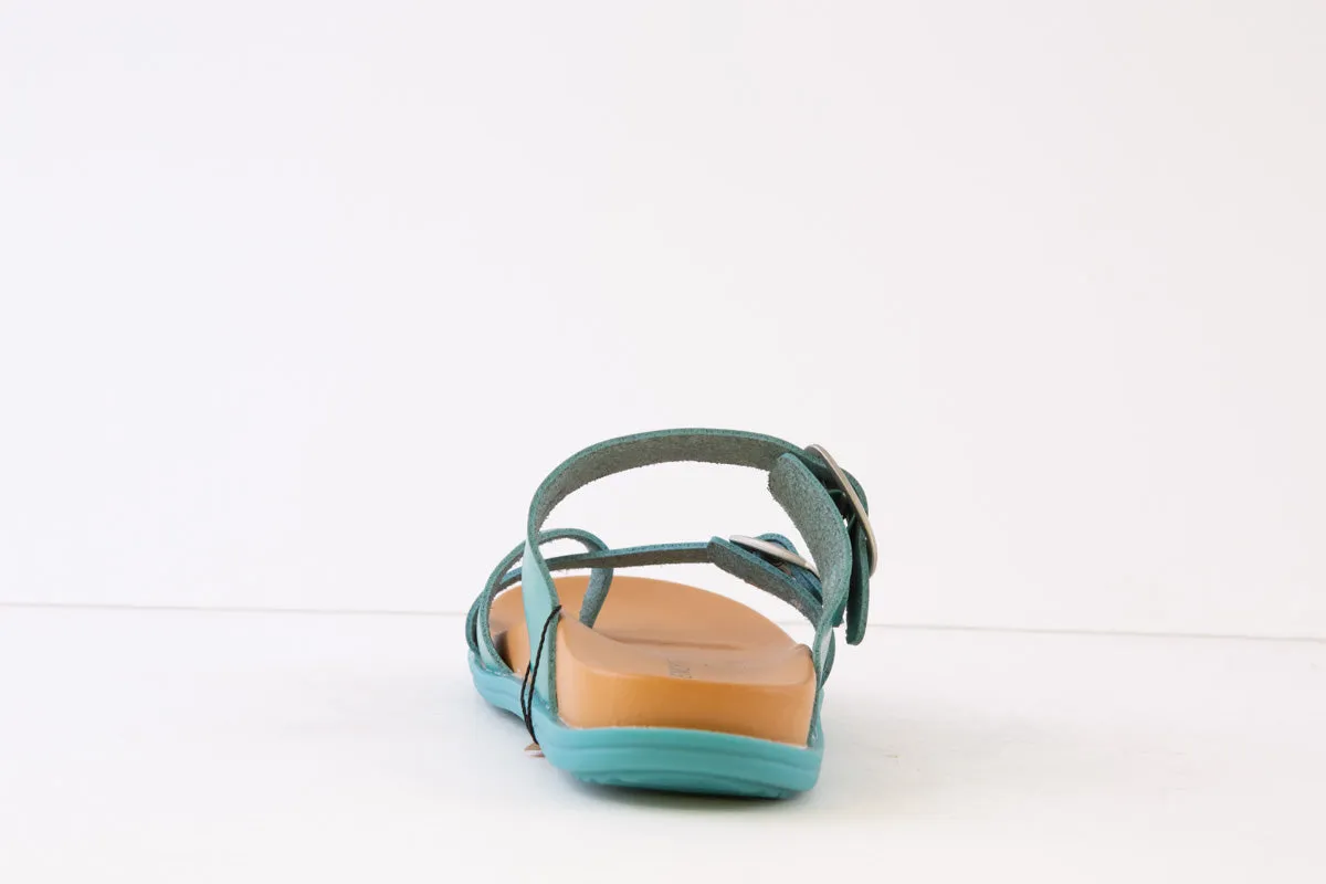 HEAVENLY FEET - MALIBU FLAT TOE-TOST MULE - TURQUOISE