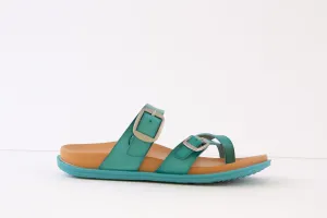 HEAVENLY FEET - MALIBU FLAT TOE-TOST MULE - TURQUOISE
