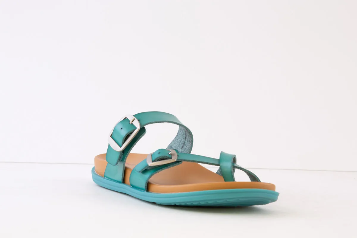 HEAVENLY FEET - MALIBU FLAT TOE-TOST MULE - TURQUOISE