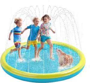 Heeyoo Splash Pad for Kids and Toddlers - Non-Slip Summer Outdoor Water Toys, Sprinkler Pool, Scratch Resistant Thicken Dog Play Mat, Fountain for Outdoor Play