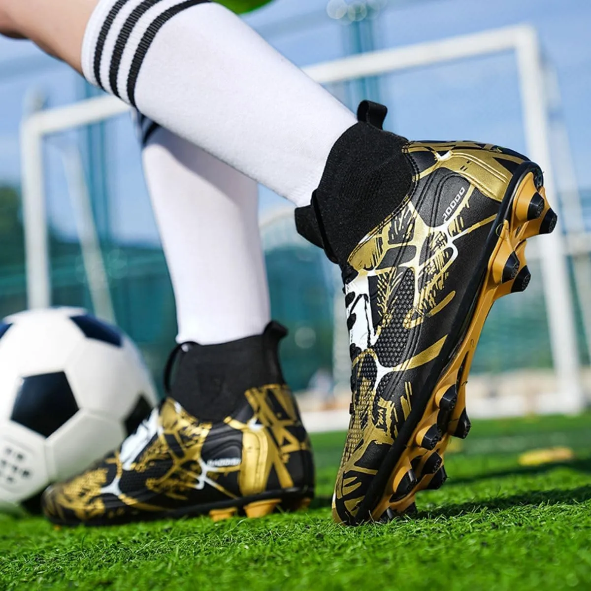 HESBITEUL Soccer Cleats Firm Ground: Unisex FG Football Shoe