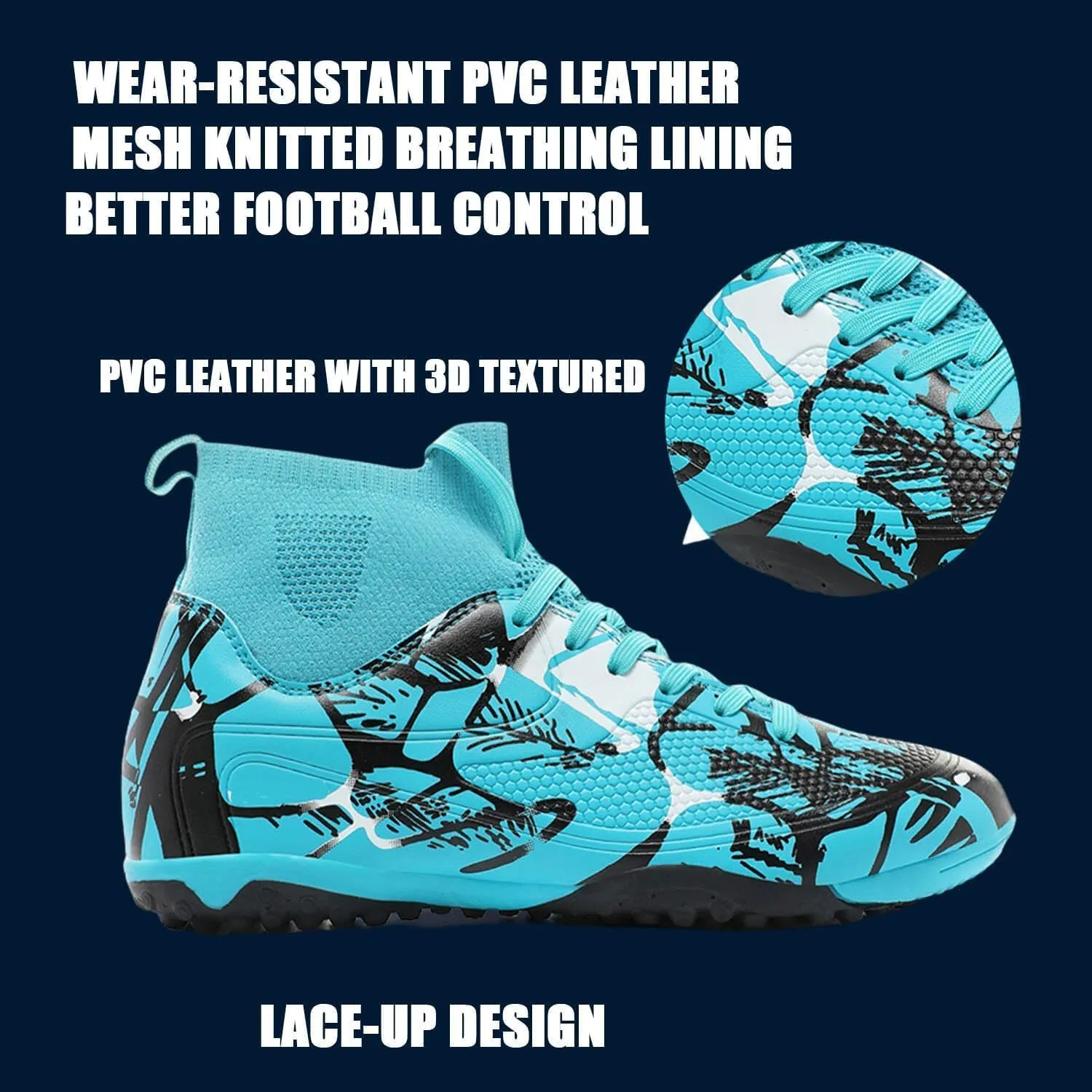 HESBITEUL Soccer Cleats Firm Ground: Unisex FG Football Shoe