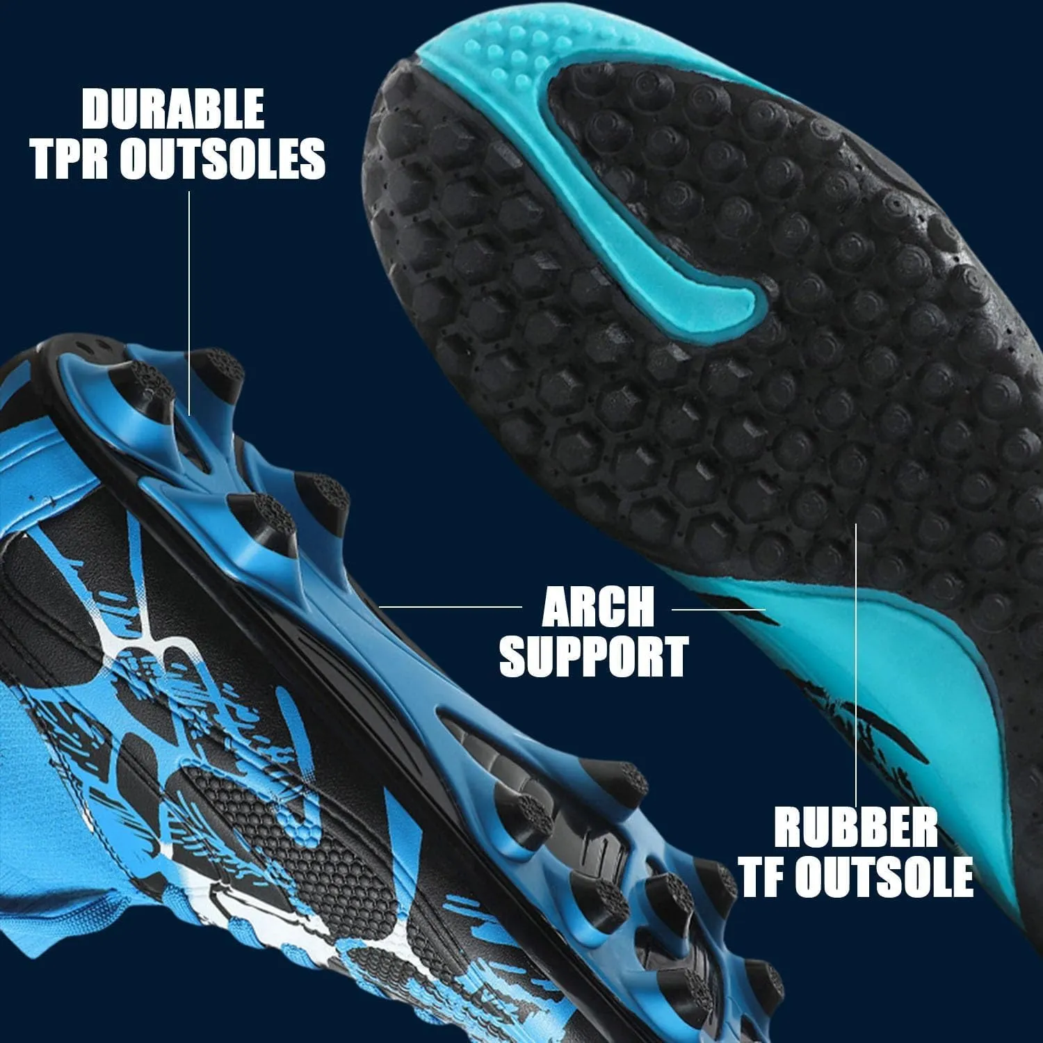 HESBITEUL Soccer Cleats Firm Ground: Unisex FG Football Shoe
