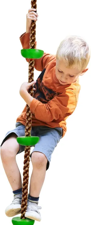 Hey! Play! Climbing Rope Knotted Tree Swing Ladder- Kids Backyard Balance Equipment for Strength, Exercise and Healthy Fun for Boys and Girls (80-SE-002)