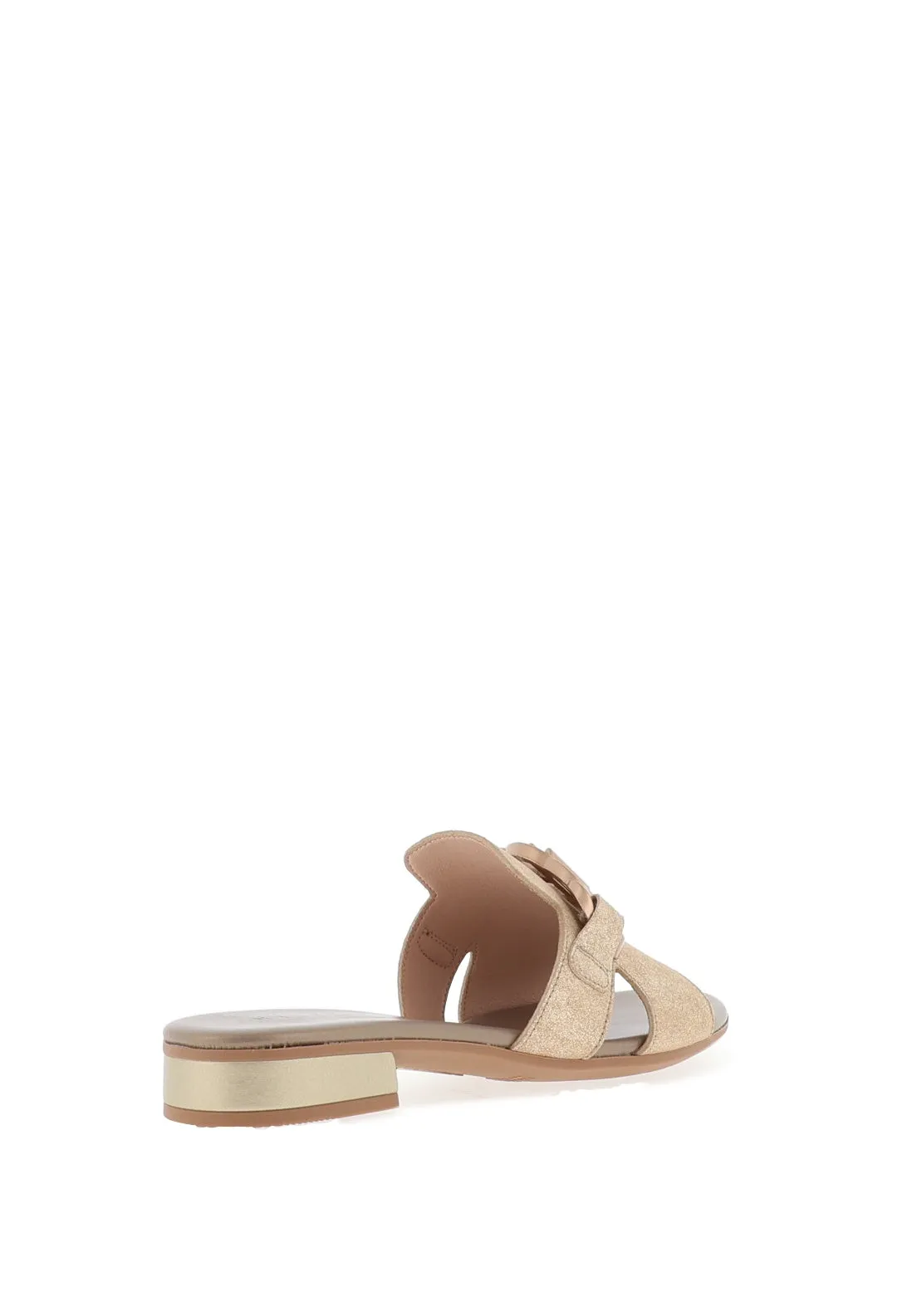Hispanitas Lena Leather Glitter Mule Sandals, Gold