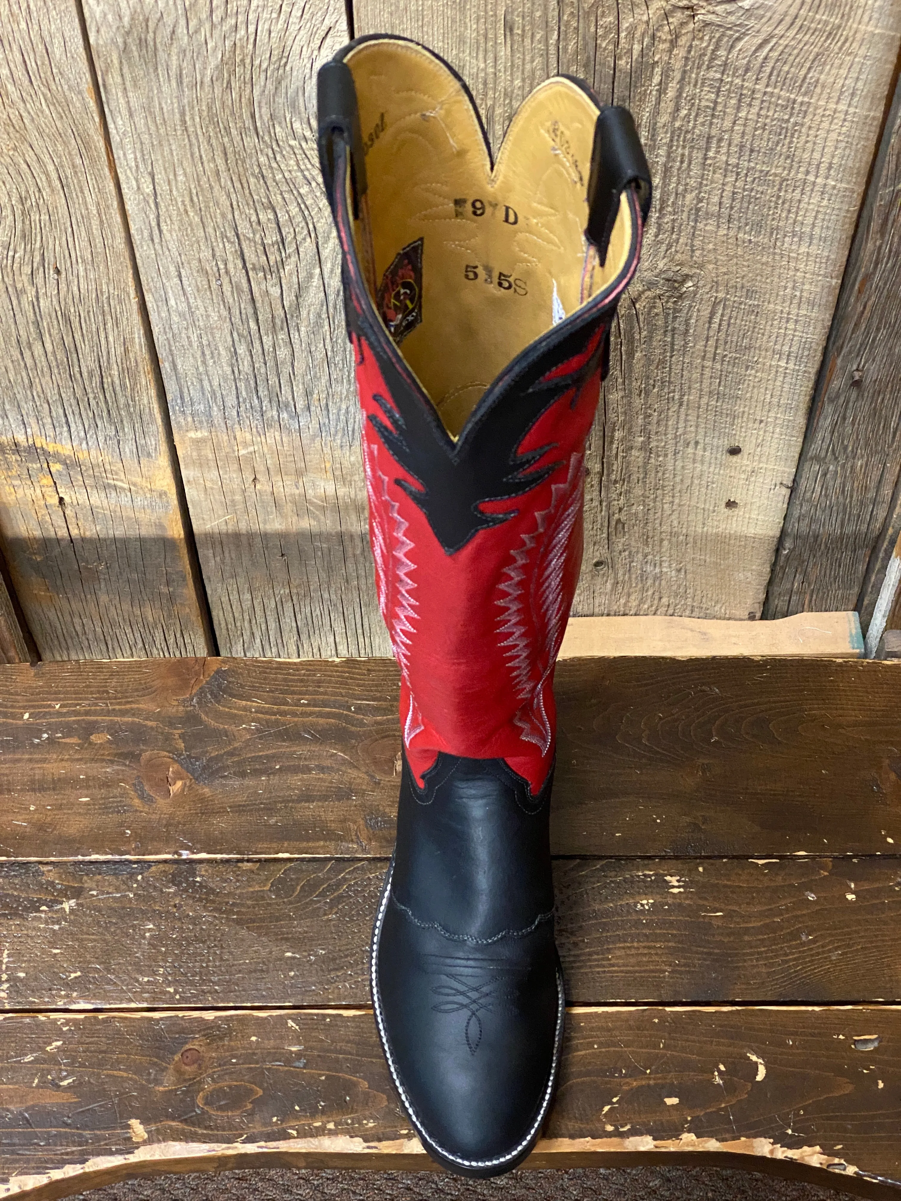 Honcho Solano® Buckaroo Red Glazed Full Grain Leather Tall Top Cowboy Boots