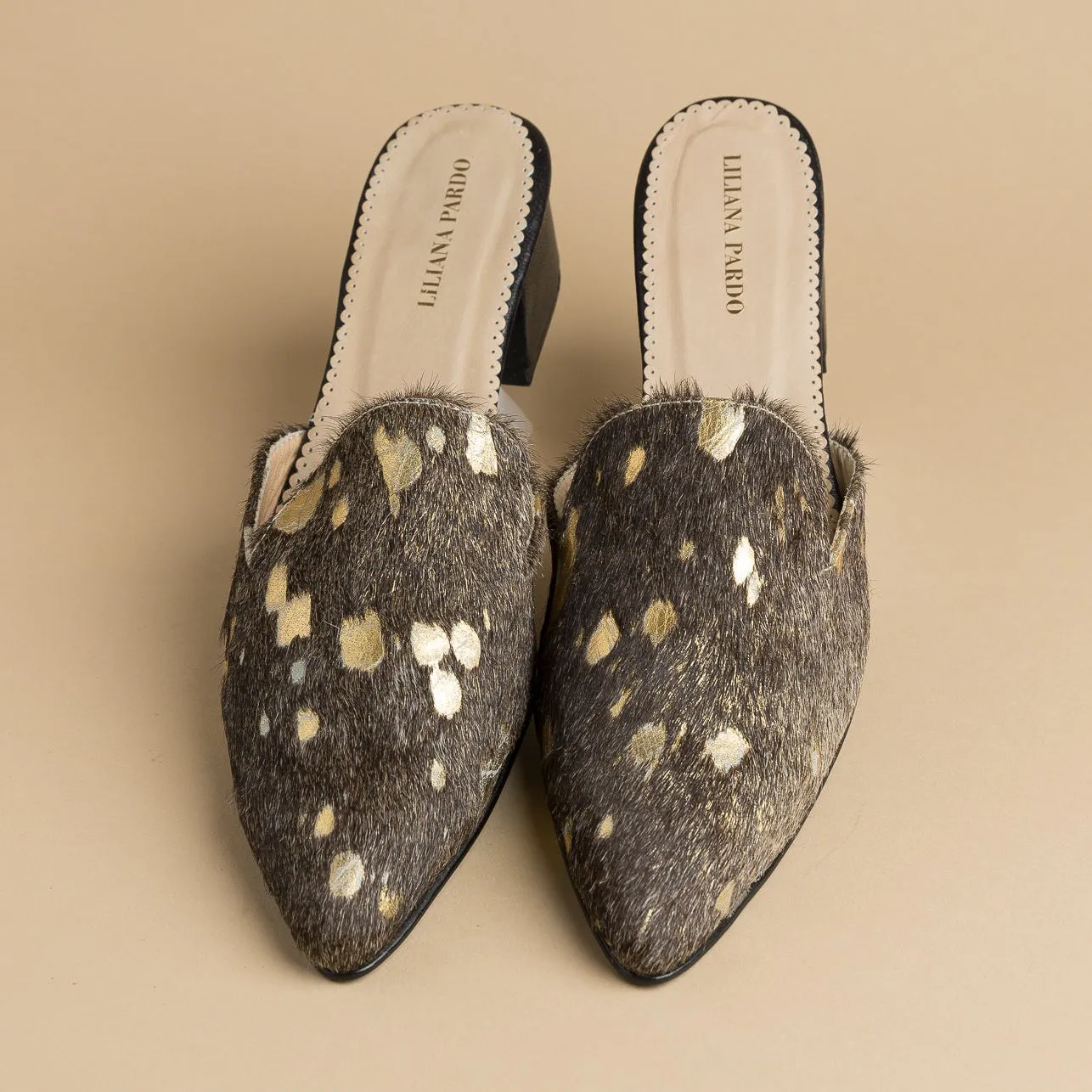Horsehair Mule – Brown & Gold