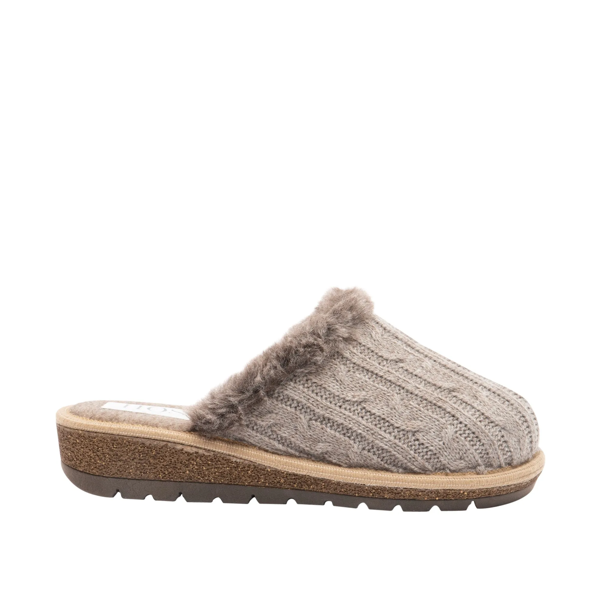HOS Comfort MEGAN Womens Wool Mule Slippers Beige