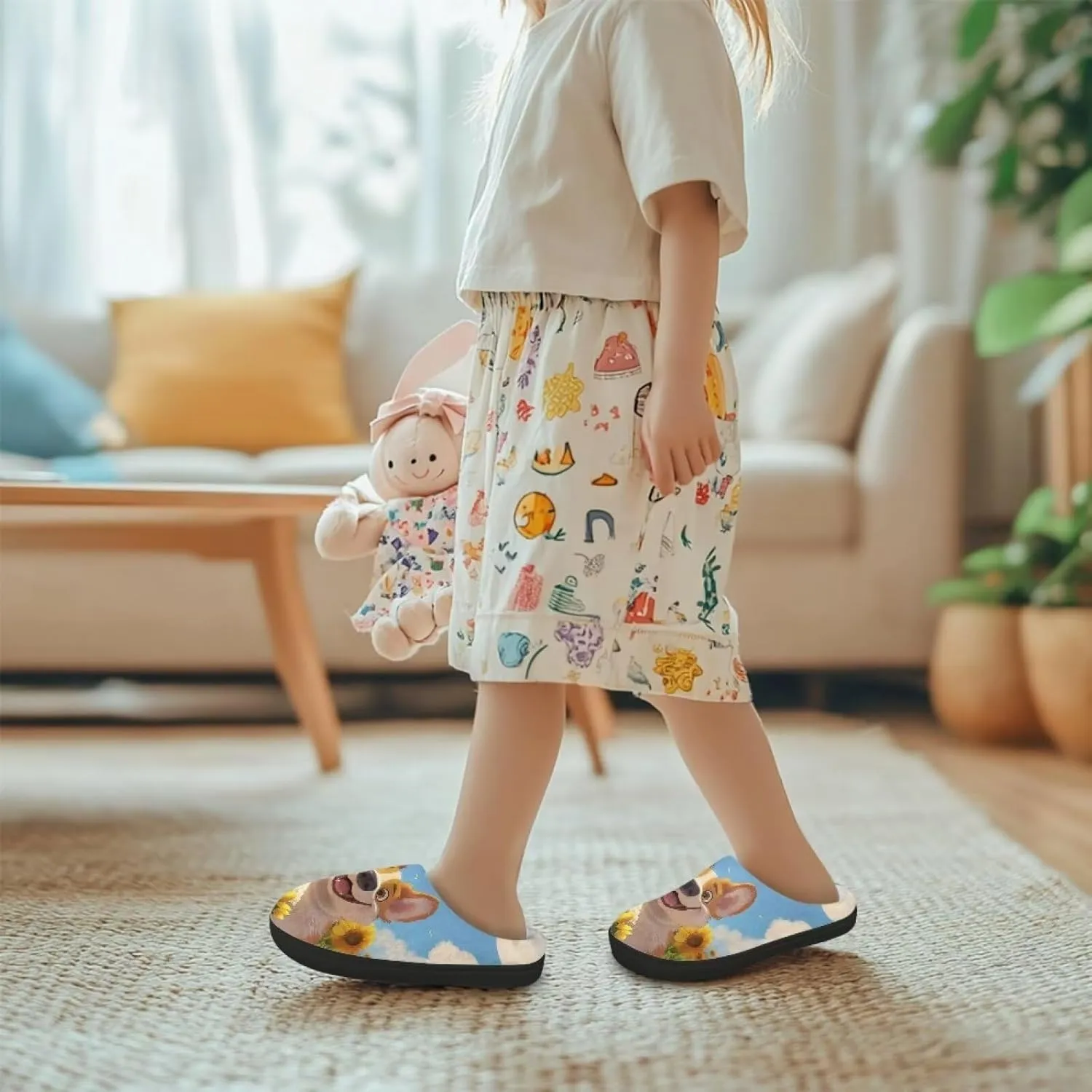 House Slippers for Kids Girls Fuzzy House Slippers Winter House Shoes