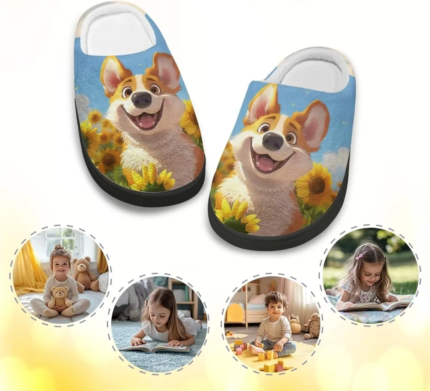 House Slippers for Kids Girls Fuzzy House Slippers Winter House Shoes