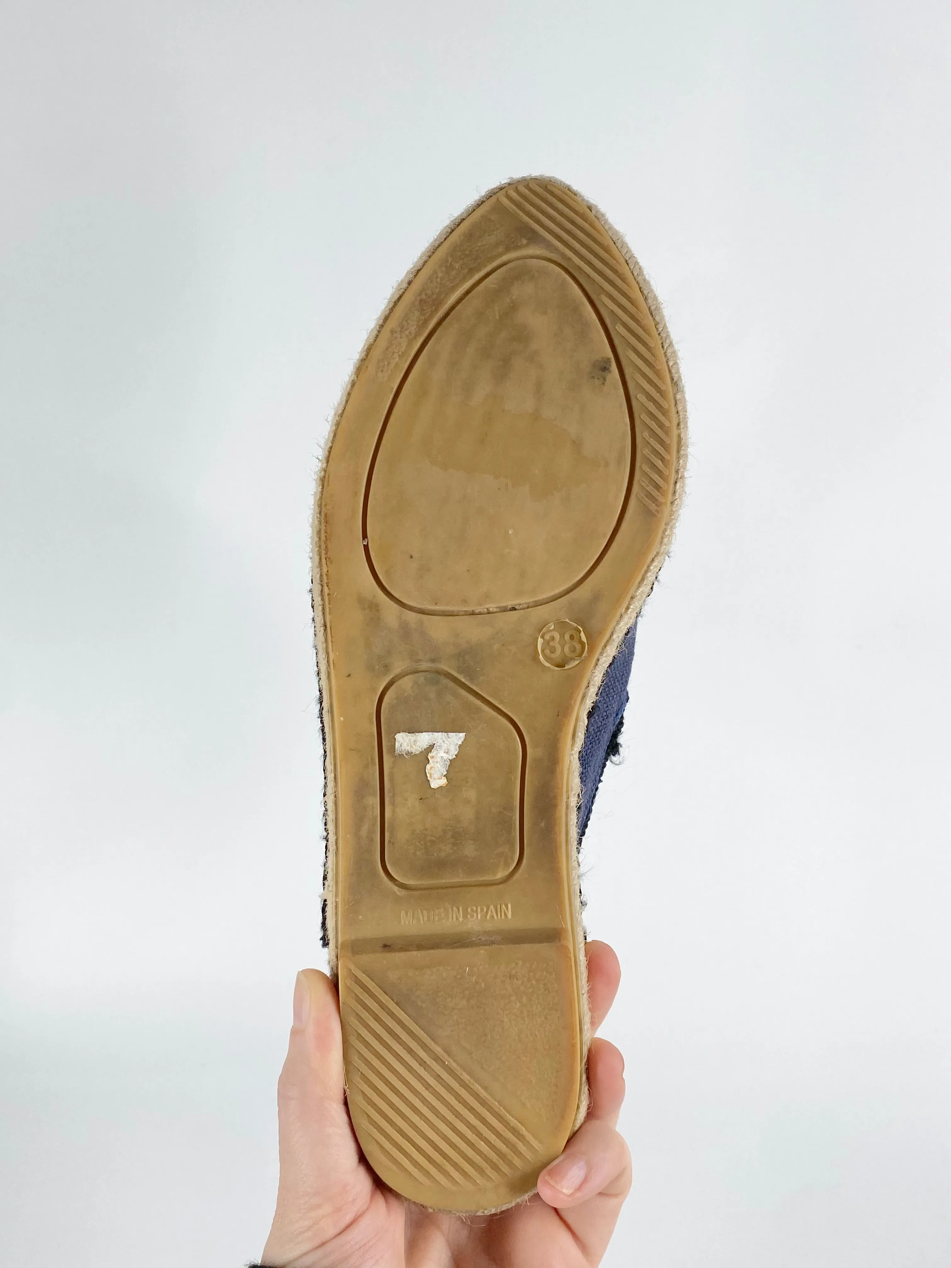 Husk Blue Tassel Pattern Espadrille - EU38