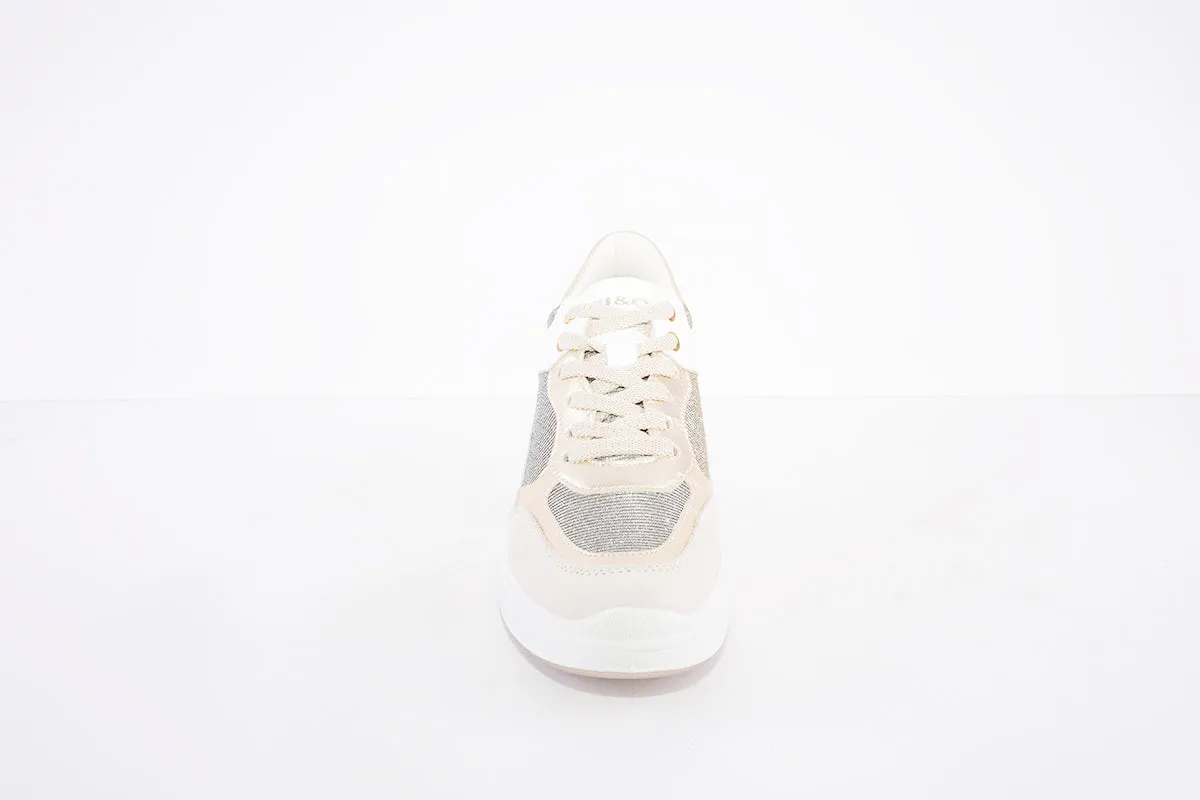 IGI & CO - 1654900 MEDIUM WEDGE LACED FASHION RUNNER - BEIGE/GOLD