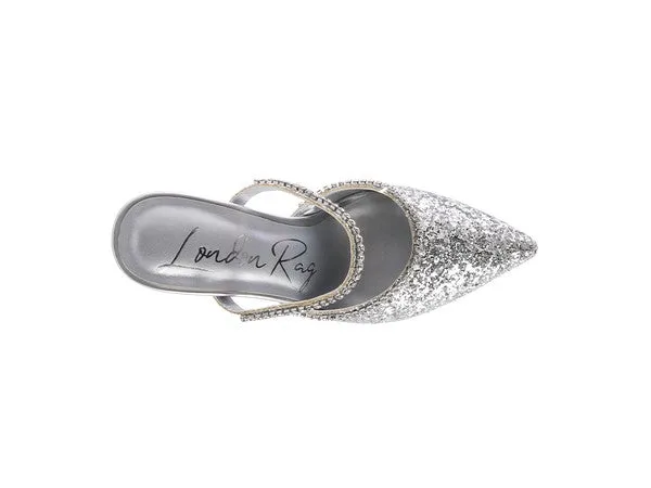 Iris Glitter Spool Mule Heels