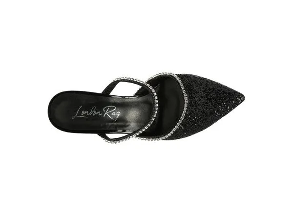Iris Glitter Spool Mule Heels