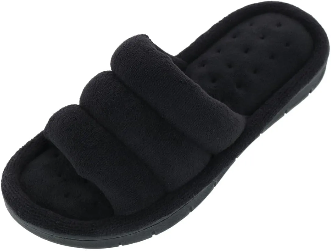 isotoner womens Isotoner Womens Recycled Mircoterry Aster Slide Slippers