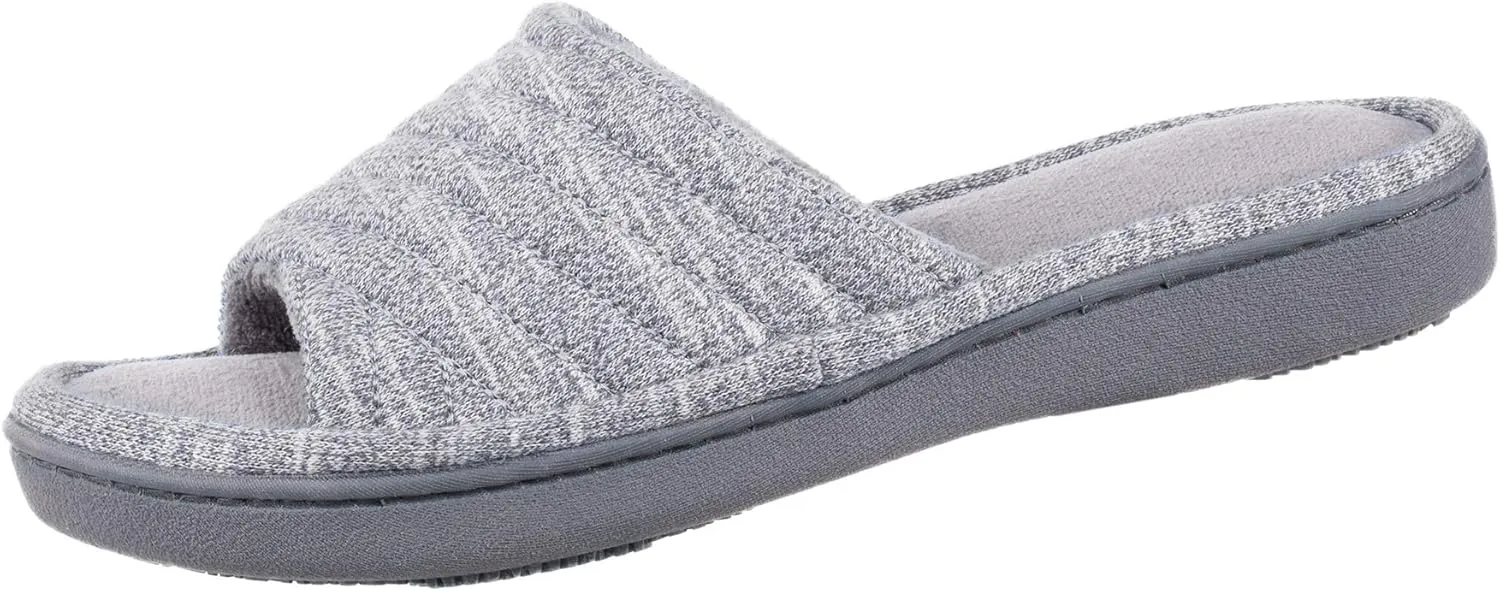isotoner Women's Space Dyed Andrea Slide Slipper with Moisture Wicking for Indoor/Outdoor Comfort and Arch Support