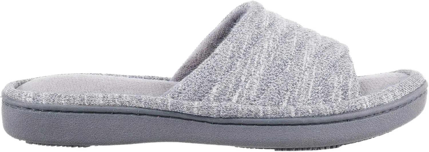 isotoner Women's Space Dyed Andrea Slide Slipper with Moisture Wicking for Indoor/Outdoor Comfort and Arch Support