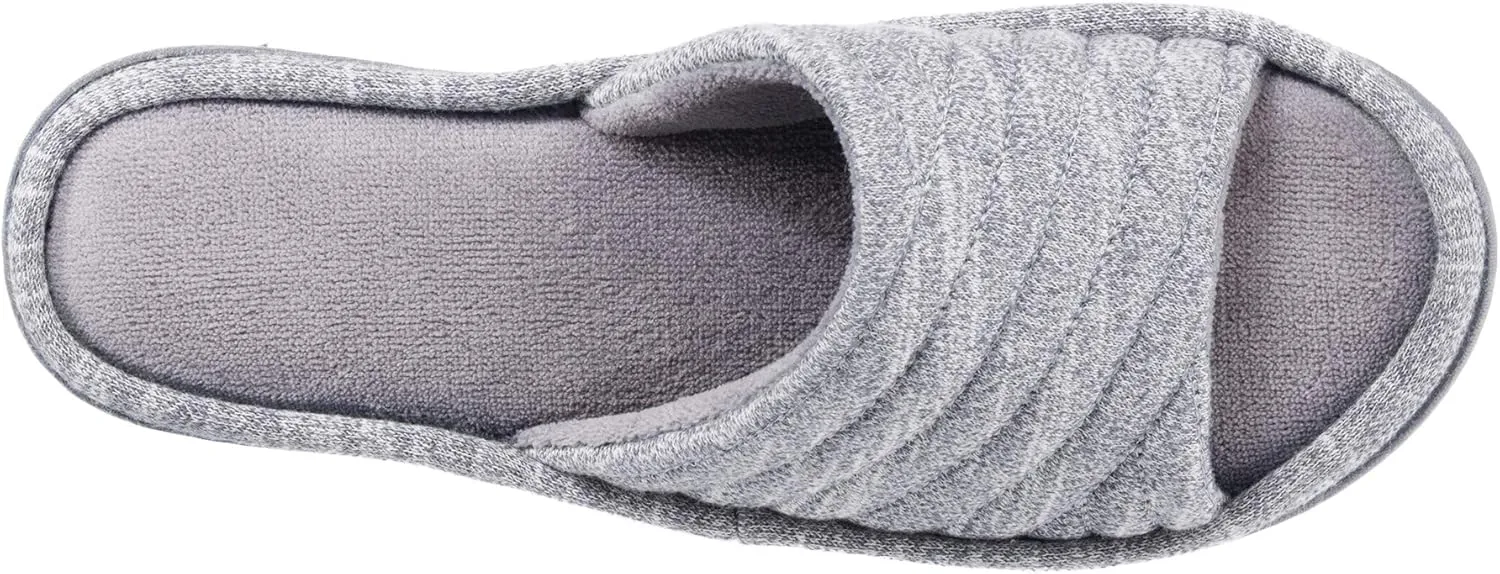 isotoner Women's Space Dyed Andrea Slide Slipper with Moisture Wicking for Indoor/Outdoor Comfort and Arch Support