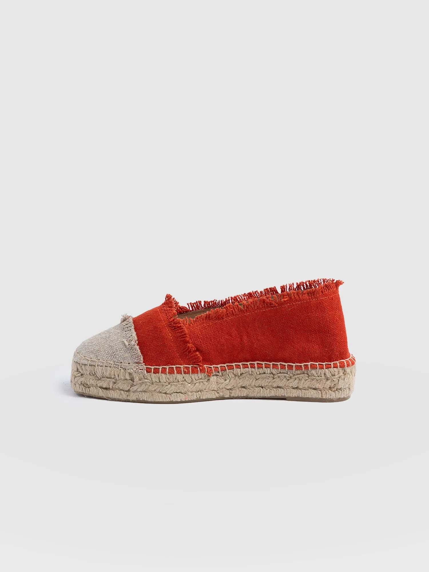 Ivy Frayed Espadrille Pumps - Orange