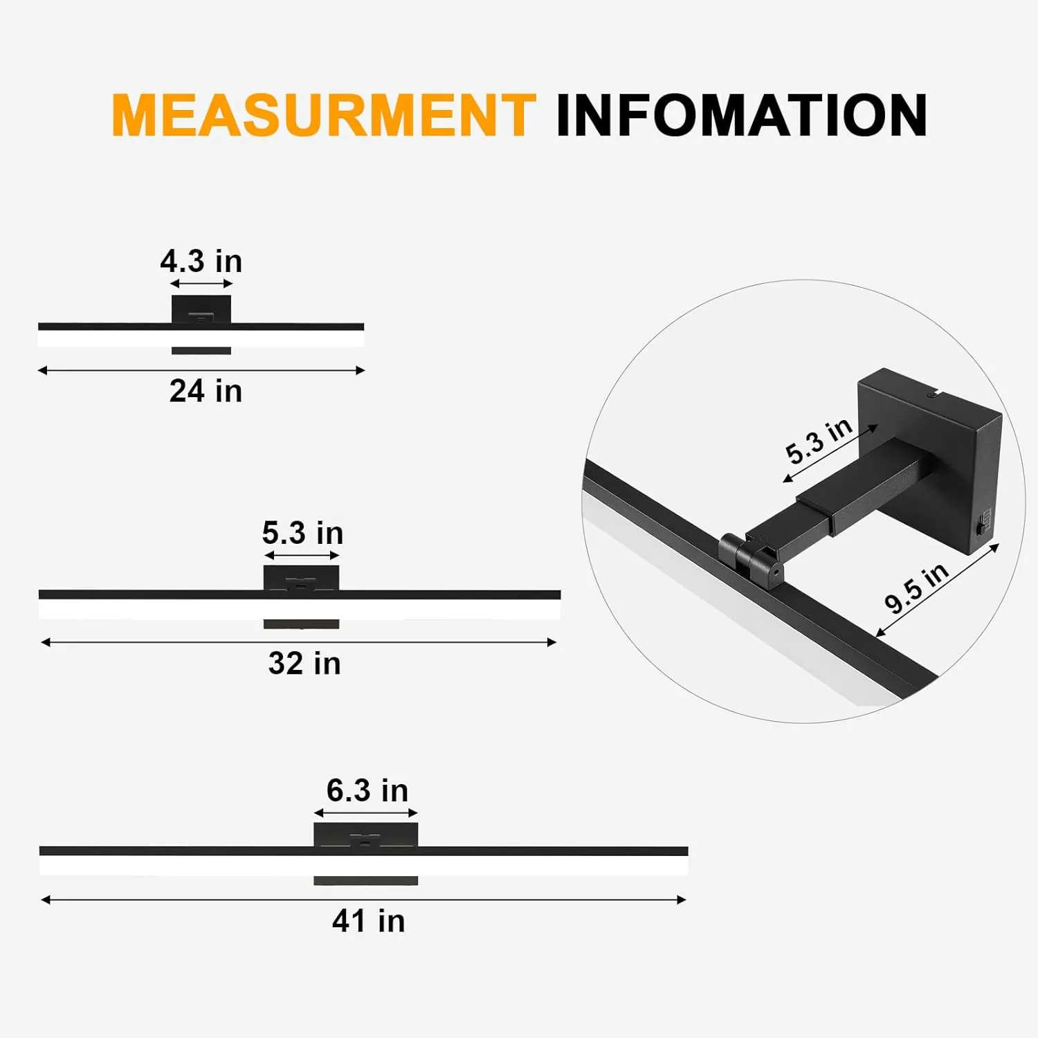 IZORRO 32 inch Modern LED Vanity Light Bar for Bathroom, IP44 (Dimmable & 5CCT & 180°Adjustable & Retractable) Black Bathroom Lighting Fixtures Over Mirror
