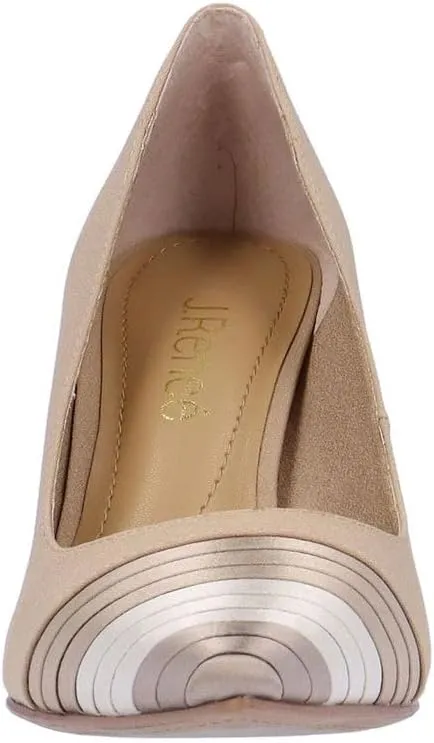 J. Renee Garbina - Heels for Women - Pointed Toe - Synthetic Outsole - Pleated Cap Toe - Kitten Heels