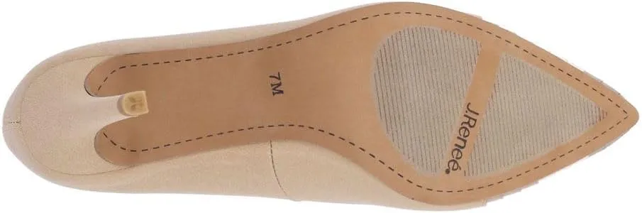 J. Renee Garbina - Heels for Women - Pointed Toe - Synthetic Outsole - Pleated Cap Toe - Kitten Heels