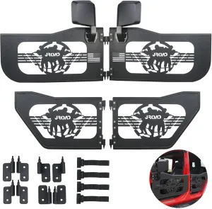 Jeep wrangler JK summer tubular half doors Fit for 2007-2018 Jeep Wrangler JK Unlimited 4-Door Soldier pattern Front & Rear Tube Doors With Side View Mirror