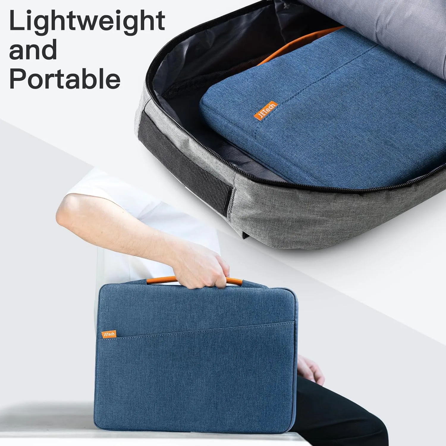 JETech Laptop Sleeve for 13-14Inch MacBook Air/Pro (M4/M3/M2/M1, 2021-2025), Waterproof Bag with Portable Handle and Pocket