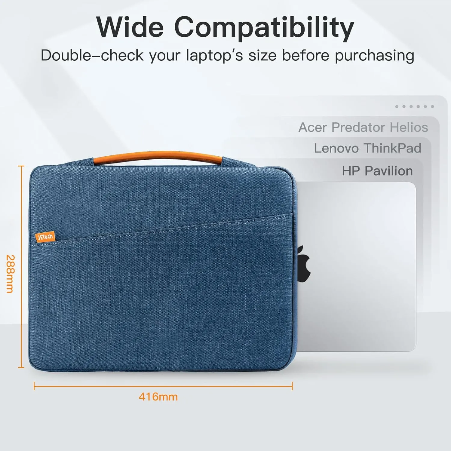 JETech Laptop Sleeve for 13-14Inch MacBook Air/Pro (M4/M3/M2/M1, 2021-2025), Waterproof Bag with Portable Handle and Pocket