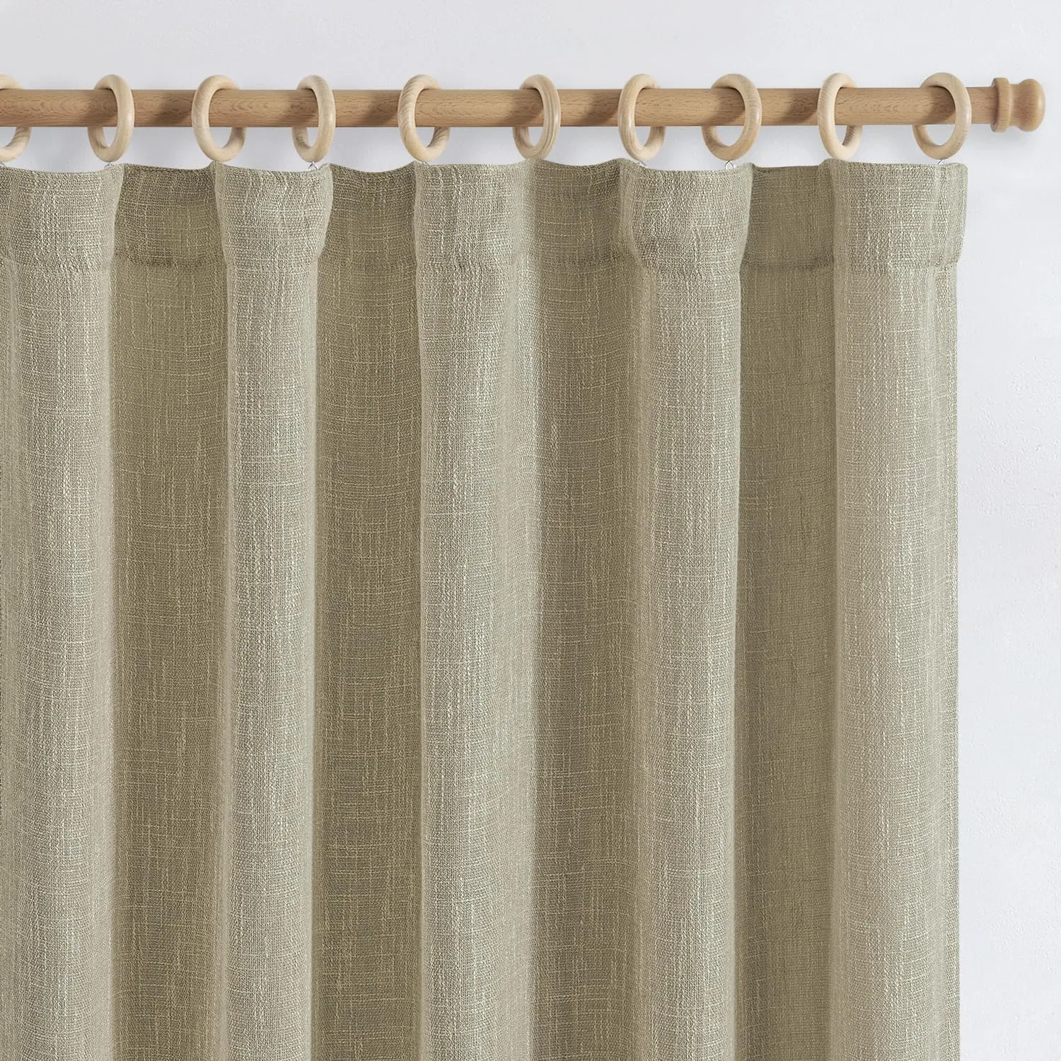 jinchan Burlap Look Curtains 84 Inches Long Linen Textured Curtains for Living Room Light Filtering Farmhouse Curtains Rod Pocket Window Curtain Panels for Bedroom 2 Panels Tan Curtains