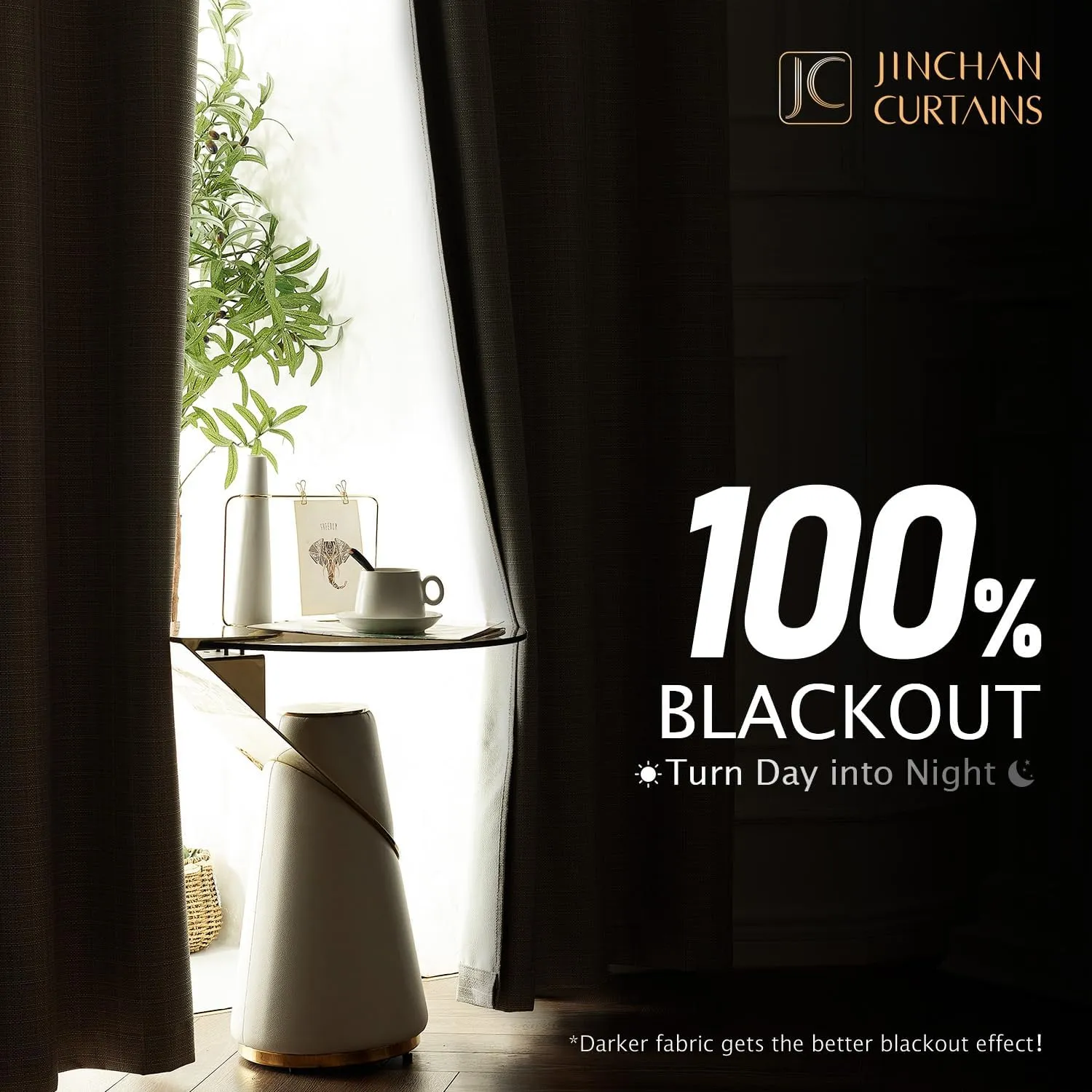 jinchan Burlap Look Curtains Blackout Curtains for Bedroom Lined Linen Textured Look Curtains for Living Room 84 Inches Long French Country Curtains Farmhouse Window Curtains 2 Panels Tan Curtains