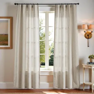 jinchan Linen Blend Curtains 84 Inches Long for Living Room Oat Farmhouse Rod Pocket Back Tab Light Filtering Window Drapes for Bedroom Curtains 2 Panels