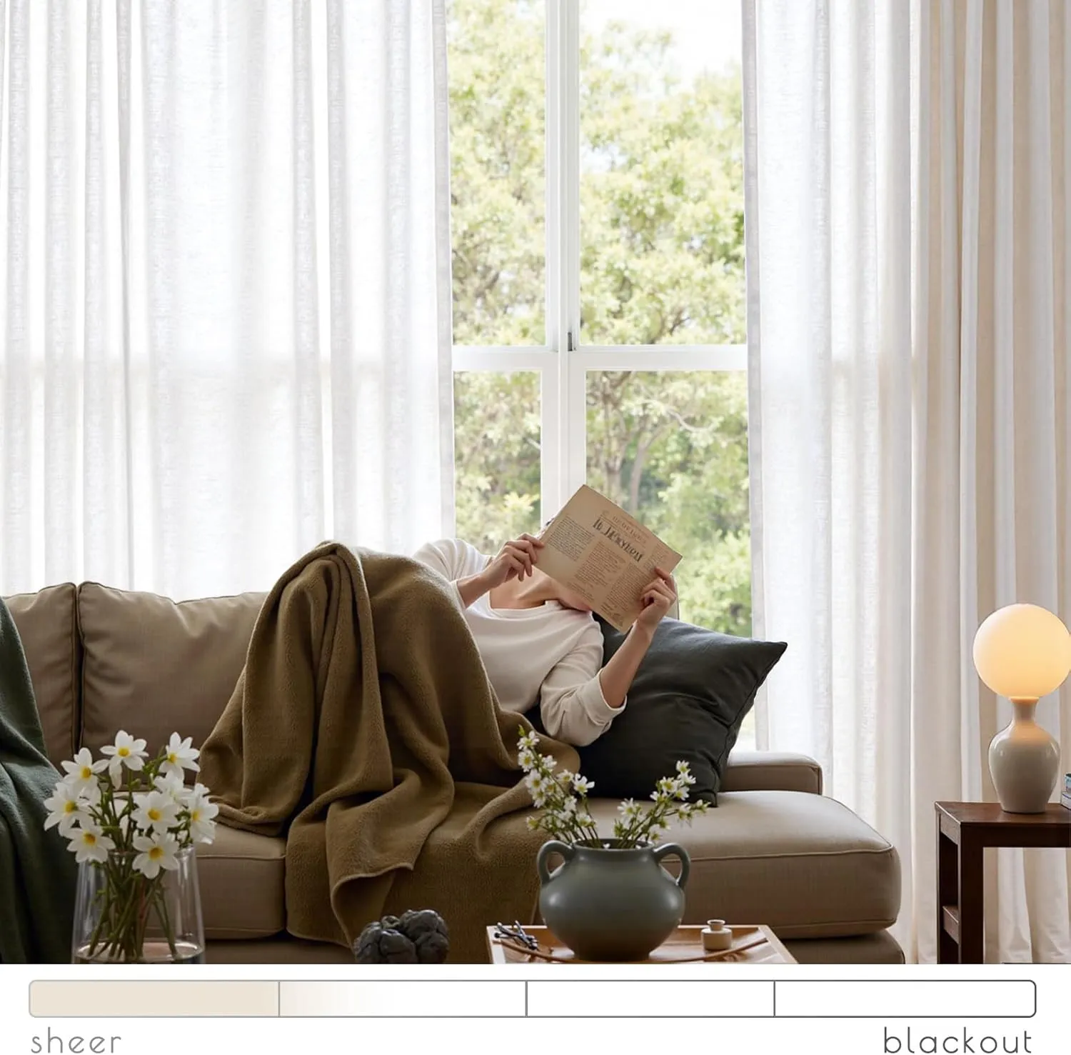 jinchan Linen Blend White Curtains 84 Inches Long for Living Room Farmhouse Rod Pocket Back Tab Light Filtering Window Drapes for Bedroom Curtains Off White 2 Panels