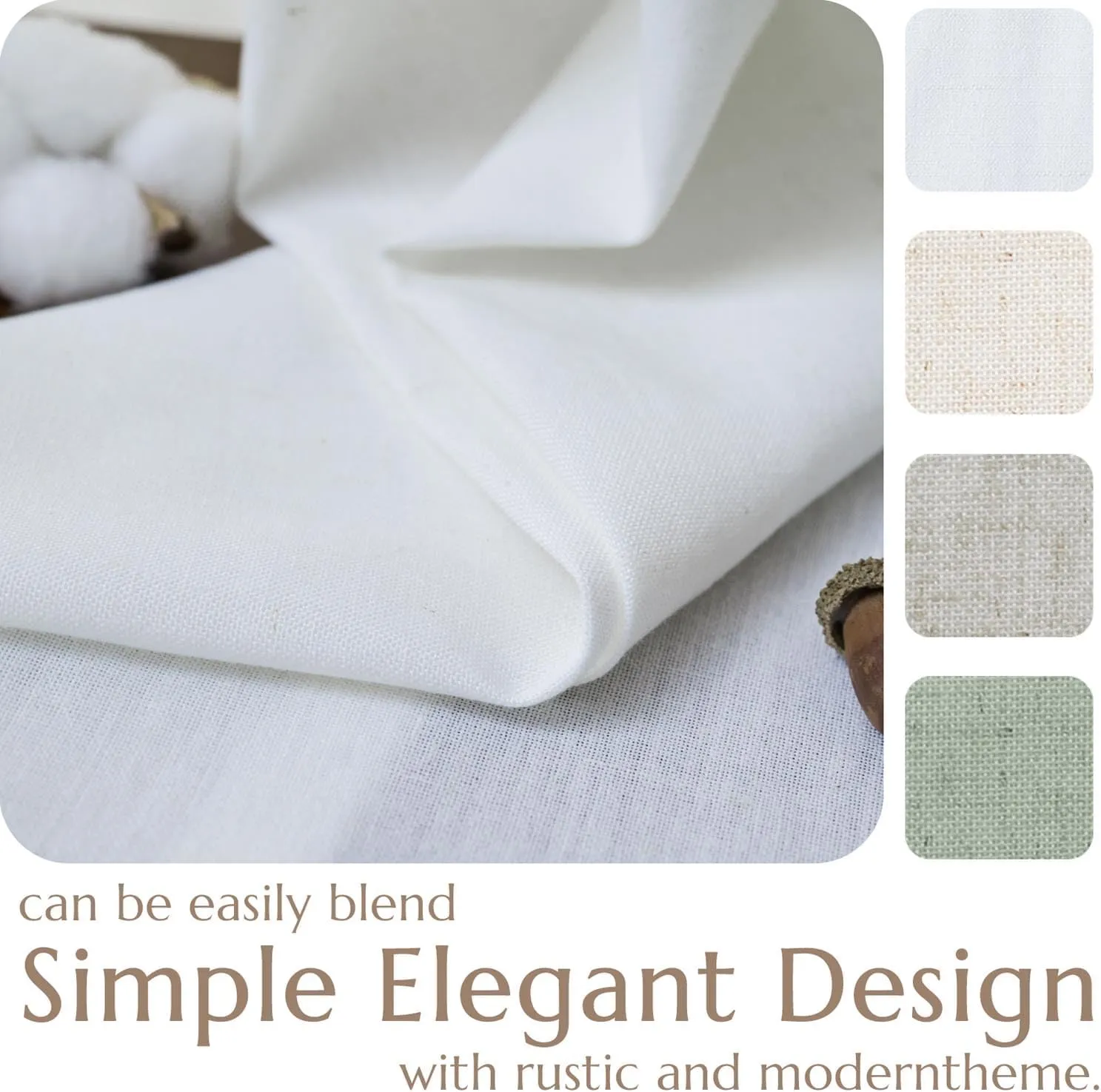jinchan Linen Textured Tier Curtains 36 Inch for Kitchen Windows Farmhouse Cafe Curtains Small Drapes Rustic Light Filtering Half Window for Living Room Laundry Rod Pocket 2 Panels White