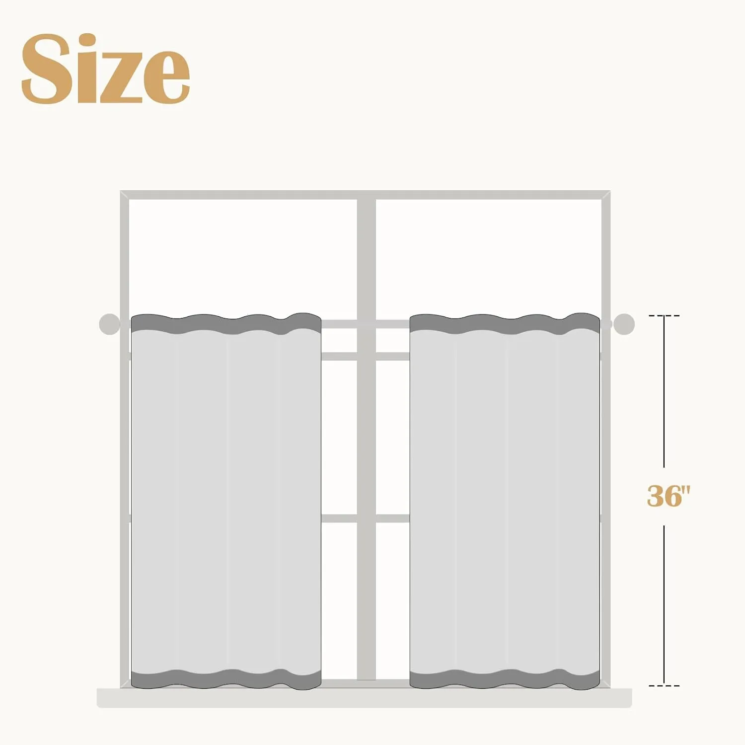jinchan Linen Textured Tier Curtains 36 Inch for Kitchen Windows Farmhouse Cafe Curtains Small Drapes Rustic Light Filtering Half Window for Living Room Laundry Rod Pocket 2 Panels White