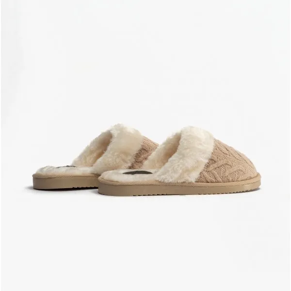 Jo & Joe MEGAN Womens Mule Slippers Beige