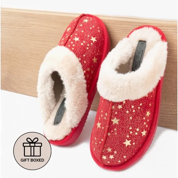 Jo & Joe TIGGI Womens Mule Slippers Red