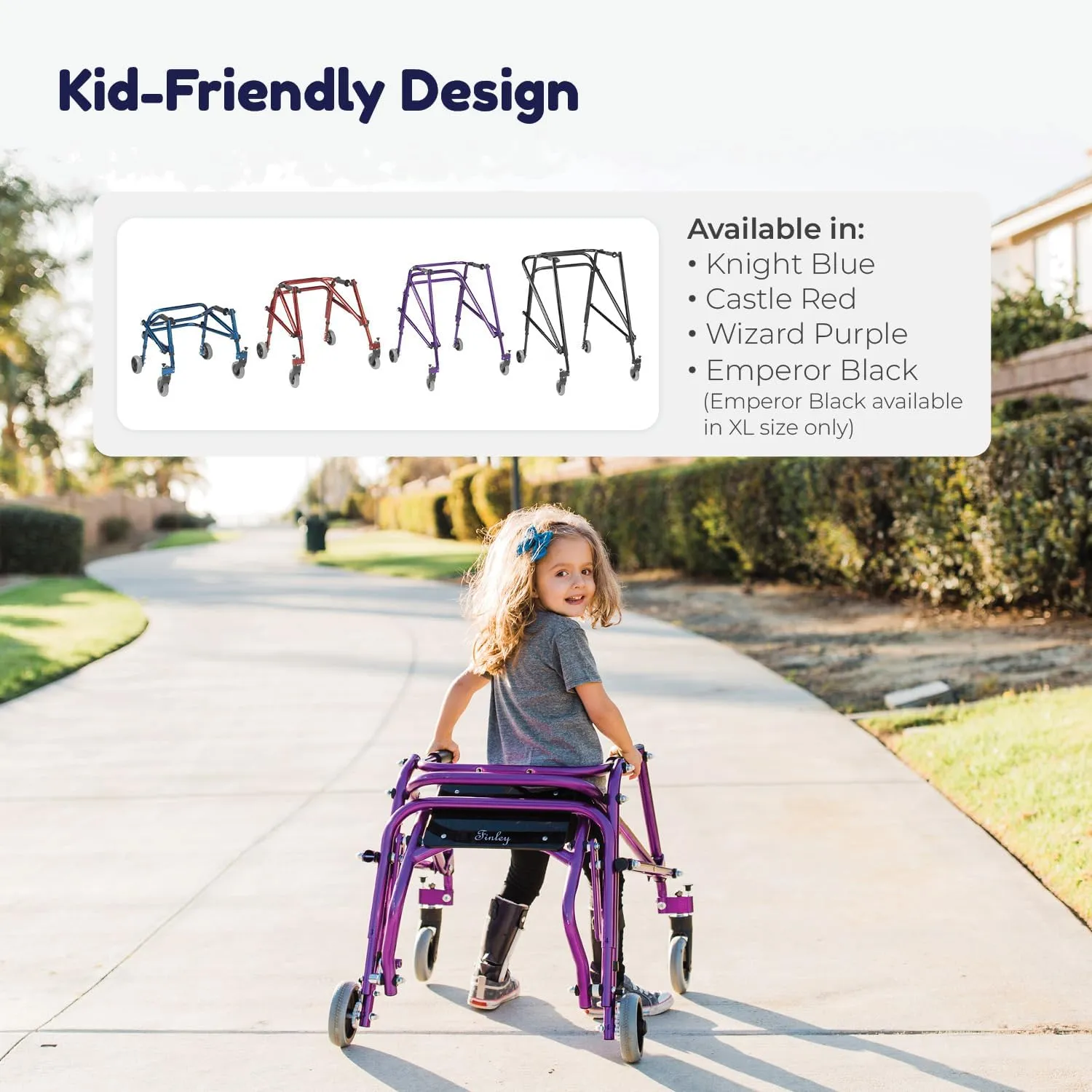 KA1200-2GKB Nimbo Posterior Walker Pediatric Walker for Children, Knight Blue