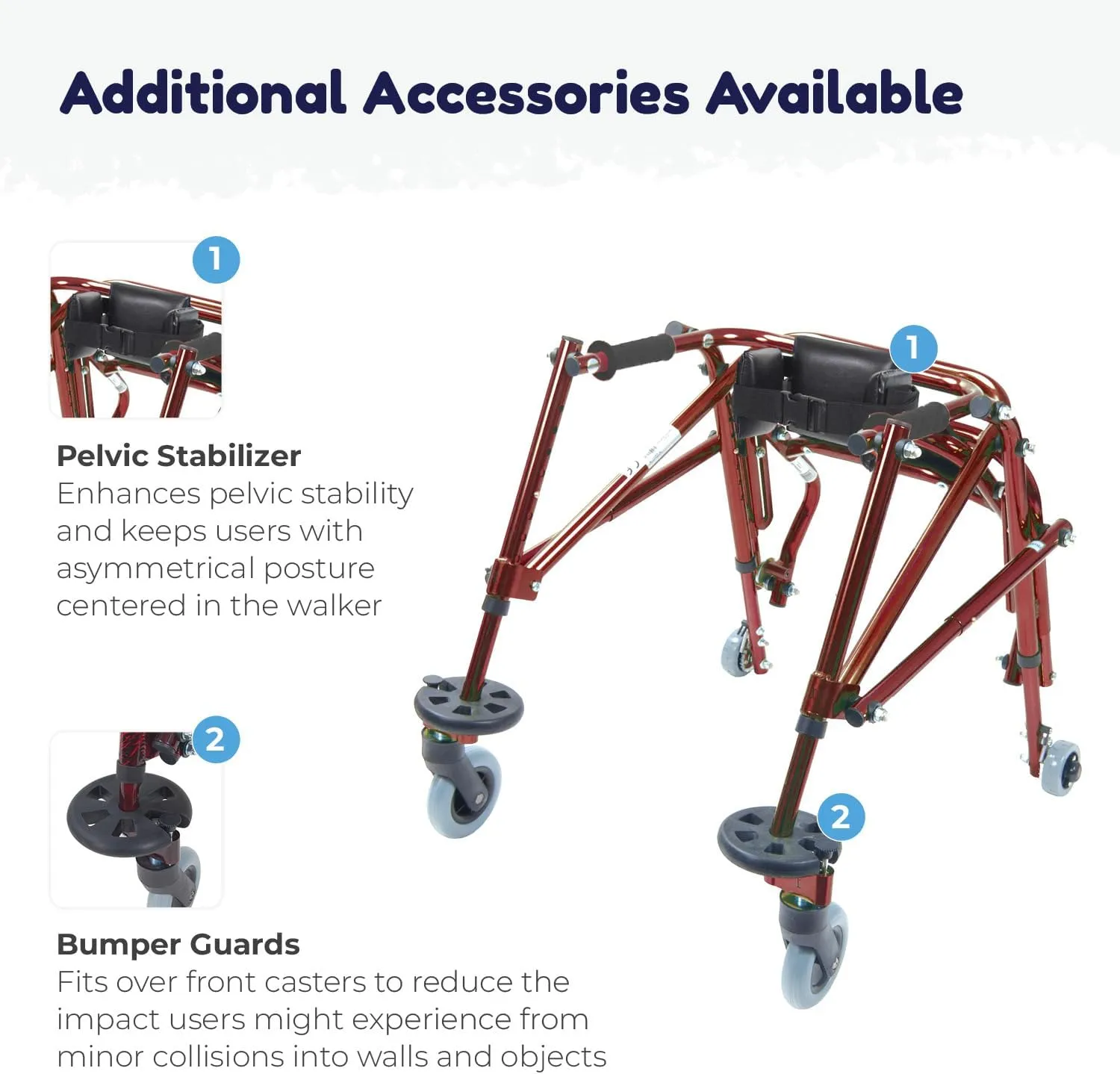 KA1200-2GKB Nimbo Posterior Walker Pediatric Walker for Children, Knight Blue
