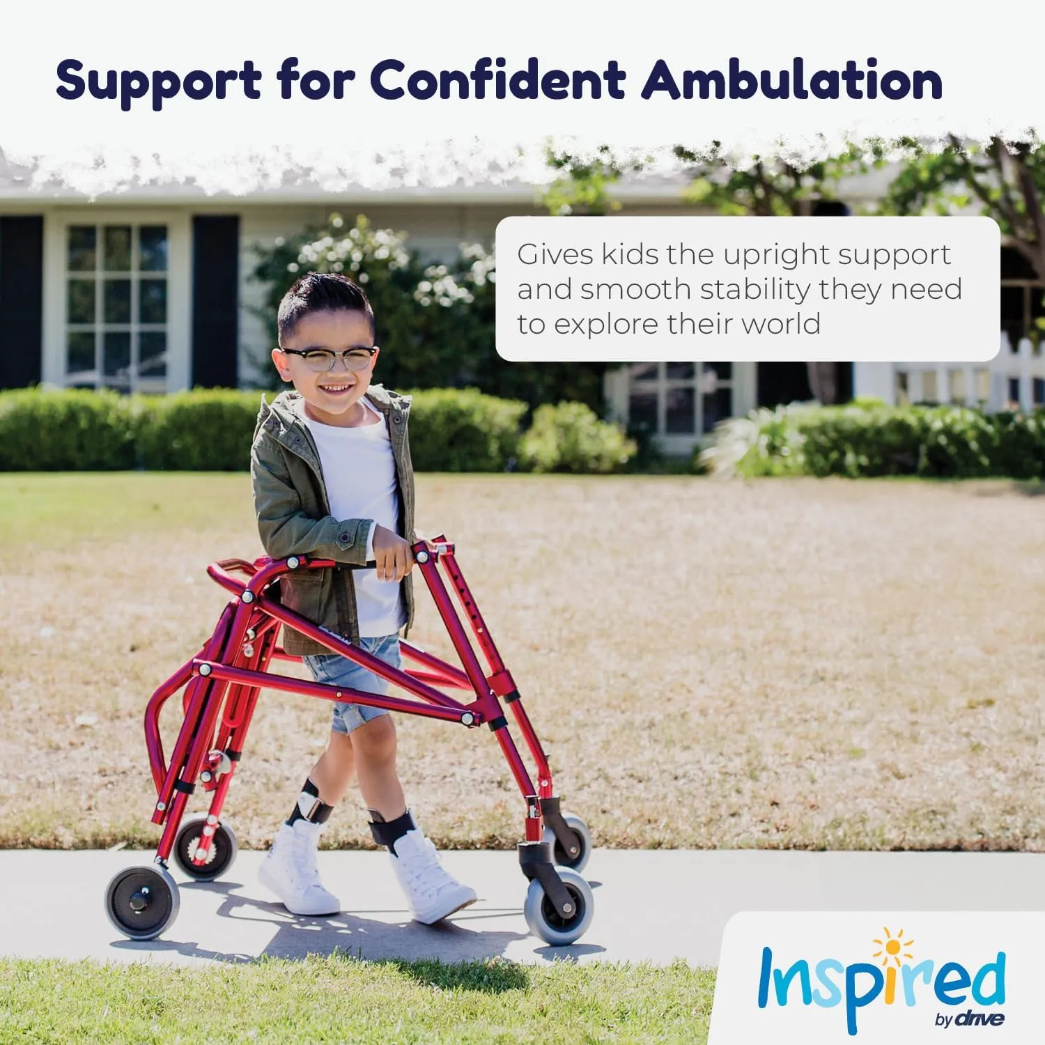 KA1200-2GKB Nimbo Posterior Walker Pediatric Walker for Children, Knight Blue