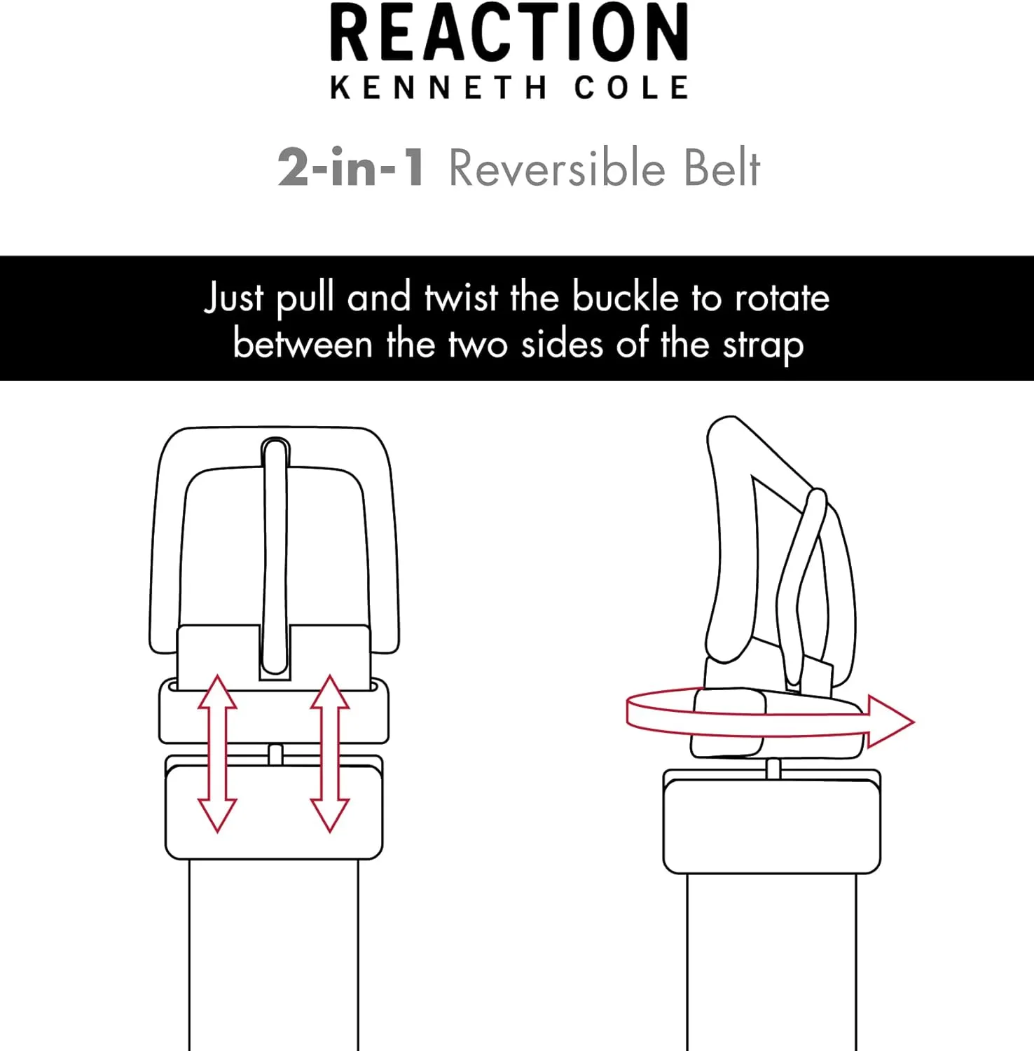 Kenneth Cole REACTION Men's Two-in-one Reversible Belt