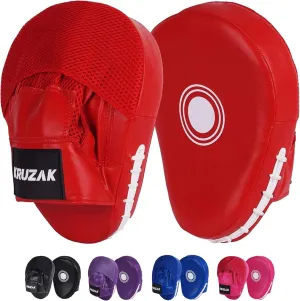 Kruzak Plain Punching Focus Mitts, Curved Hook and Jab Mitts for Muay Thai, MMA Training, Focus Pads for Boxing, Martial Arts, and Punching Target