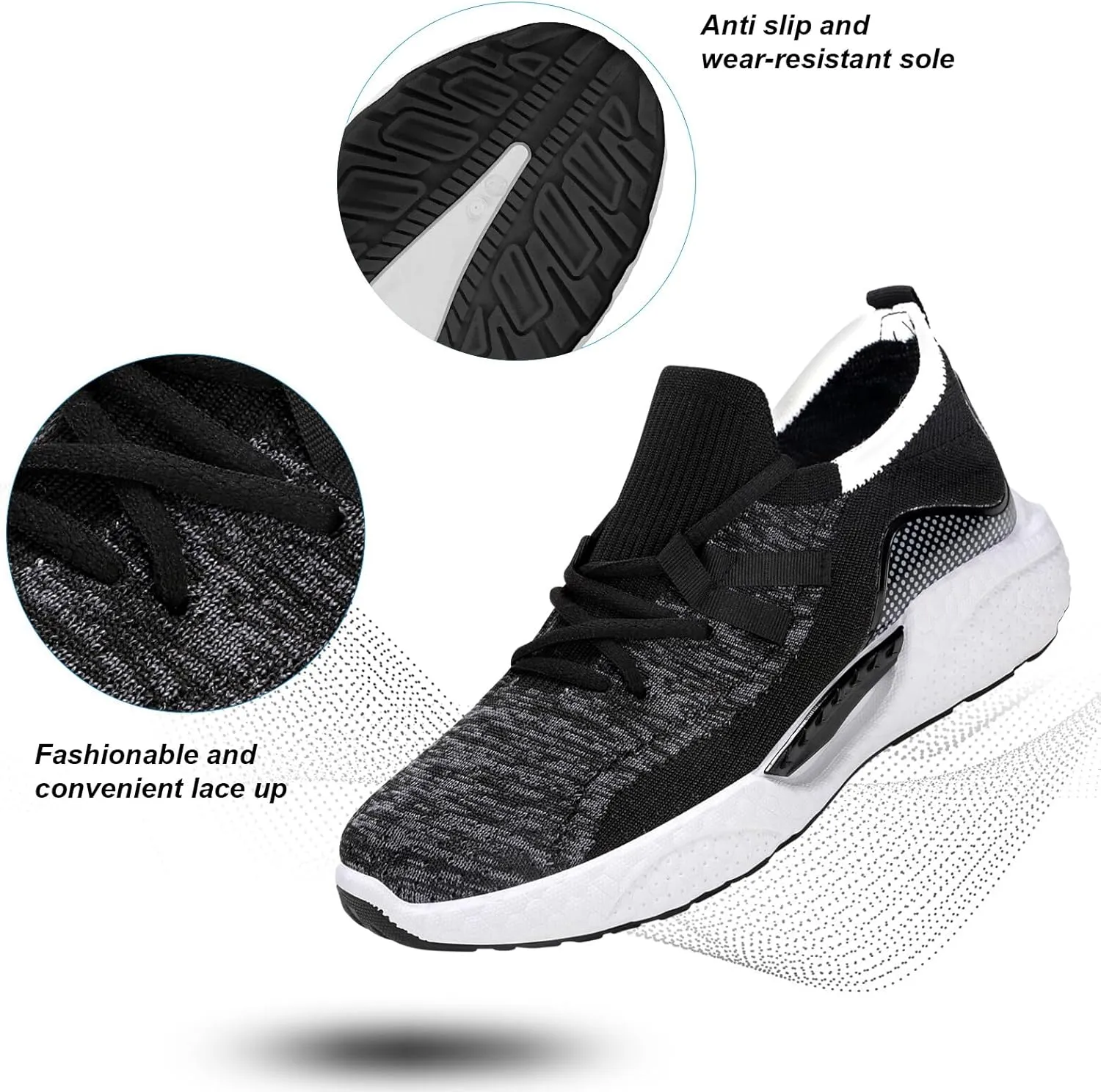 KUNWFNIX Womens Walking Tennis Shoes Slip On Memory Foam Lightweight Casual Sneakers Breathable Tennis Shoes for Gym Travel Work