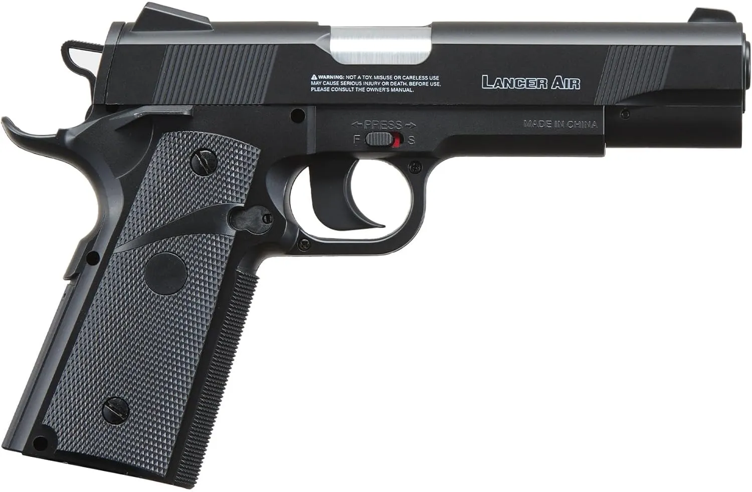 Lancer Tactical Air Pistol Saber X1911 CO2 Airgun Pistol-480 FPS w/High Pressure 12 Gram & Bag of Metal BBS