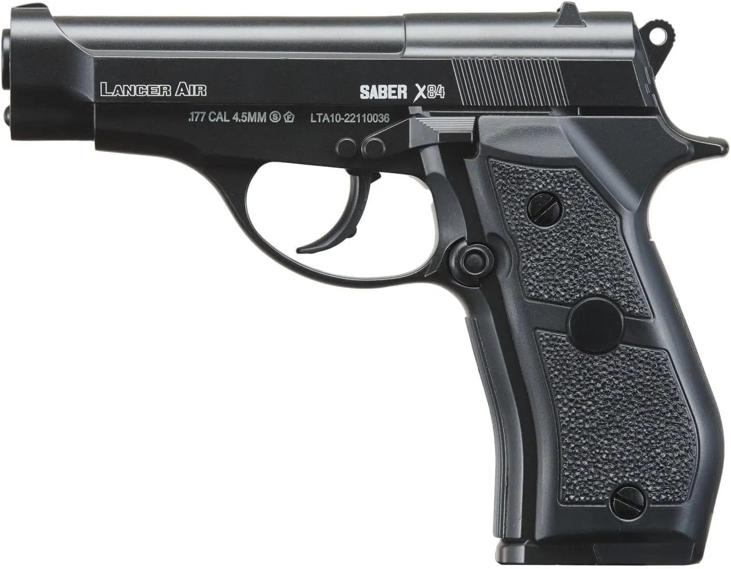Lancer Tactical Air Pistol Saber X84 Full Metal CO2 Airgun Pistol-480 FPS- 100 Rounds Metal BB Included