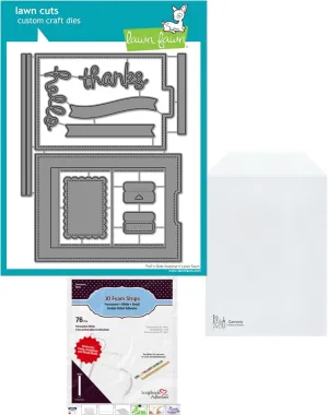 Lawn Fawn Pull 'n Slide Surprise Interactive Dies, Scrapbook Adhesives Foam Strips, Carnora Stamp/Die Storage Pocket