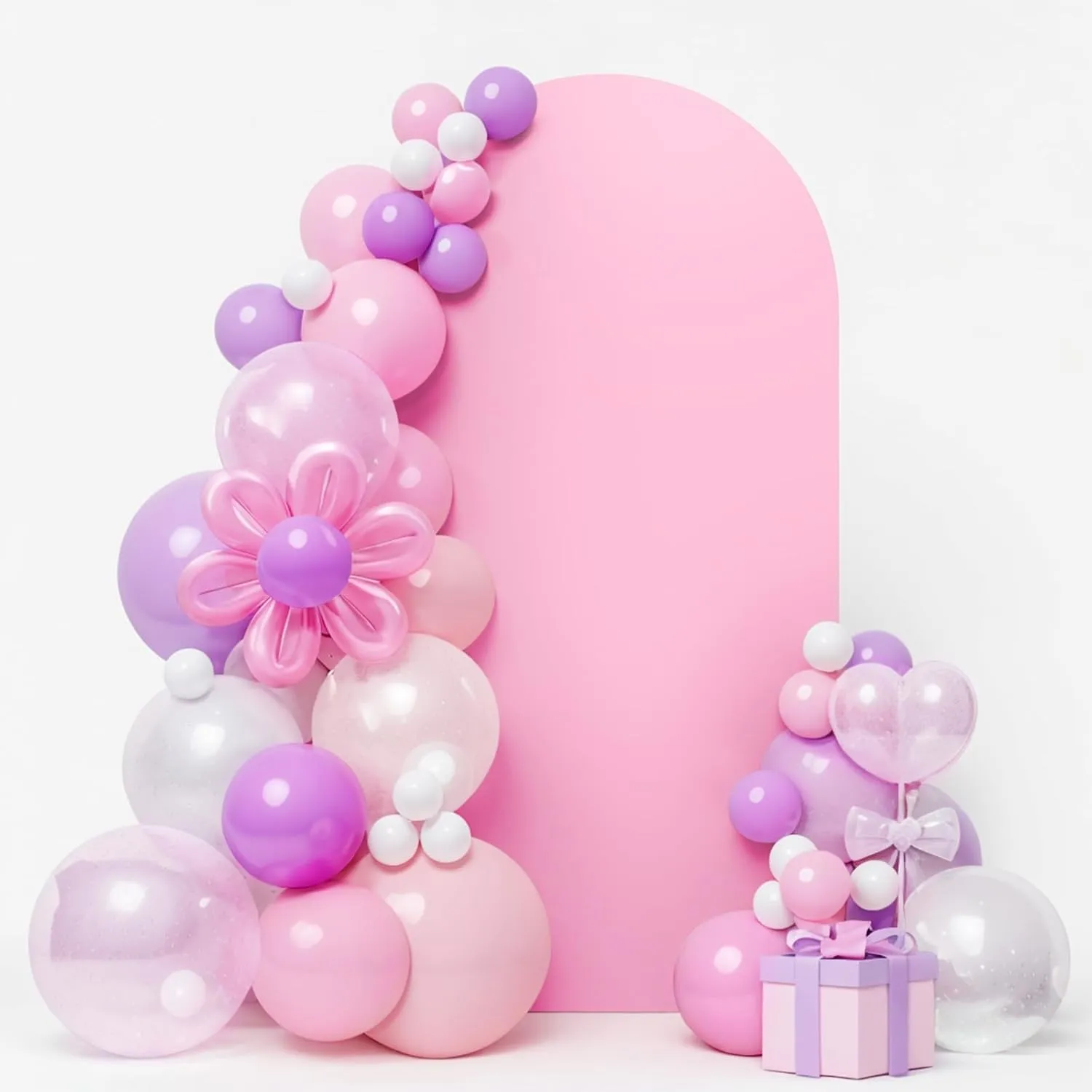 LEBENGURU Upgraded 6FT Wedding Arch Cover, Light Pink Spandex Fitted Arch Backdrop Cover, Round Top Chiara Stand Covers for Birthday Party Baby Shower Banquet Balloon Décor