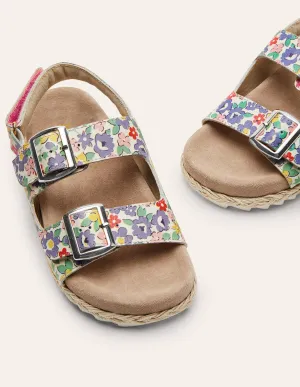 Ledersandalen im Espadrille-Stil-Bunt