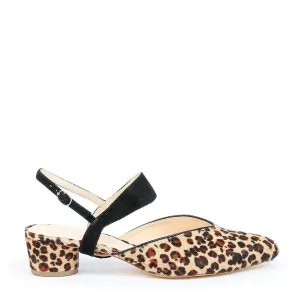 Leopard V Slide   Black Suede Elsie Strap