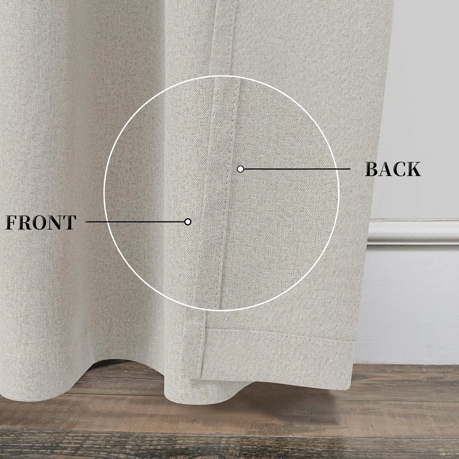 Light Beige Linen 100% Blackout Curtains 84 inch length for Bedroom Burg -2 Panels Burlap Textured Room Darkening Thermal Insulated Window Curtain Drapes for Living Room ,W 52 x L 84 Inches Long